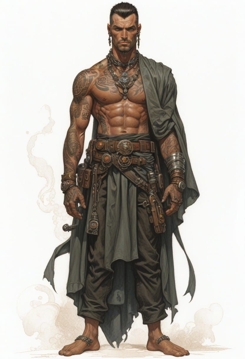 Heroic Sci-Fi Hedonist Illustration in Boris Vallejo Style