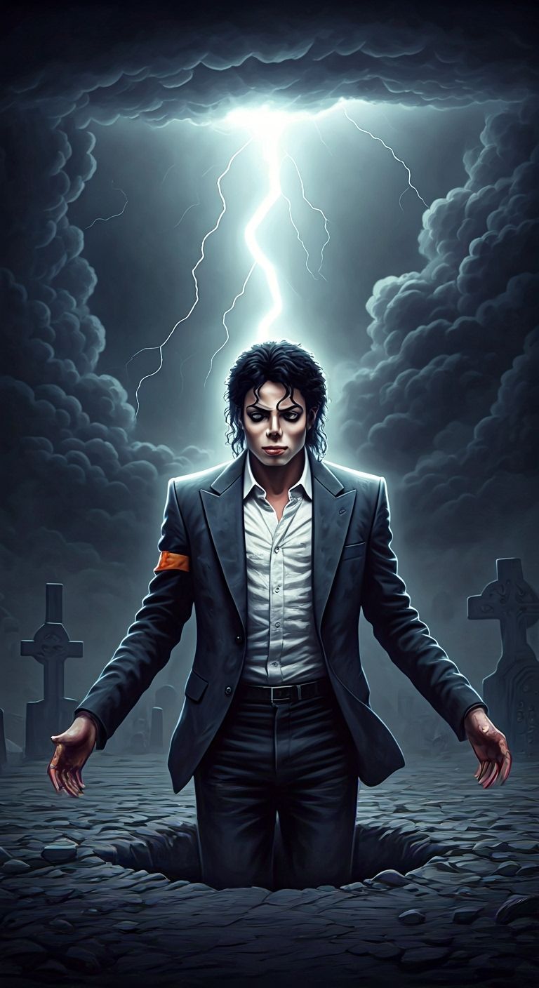 Michael Jackson Emerges: Dark Art with Lightning