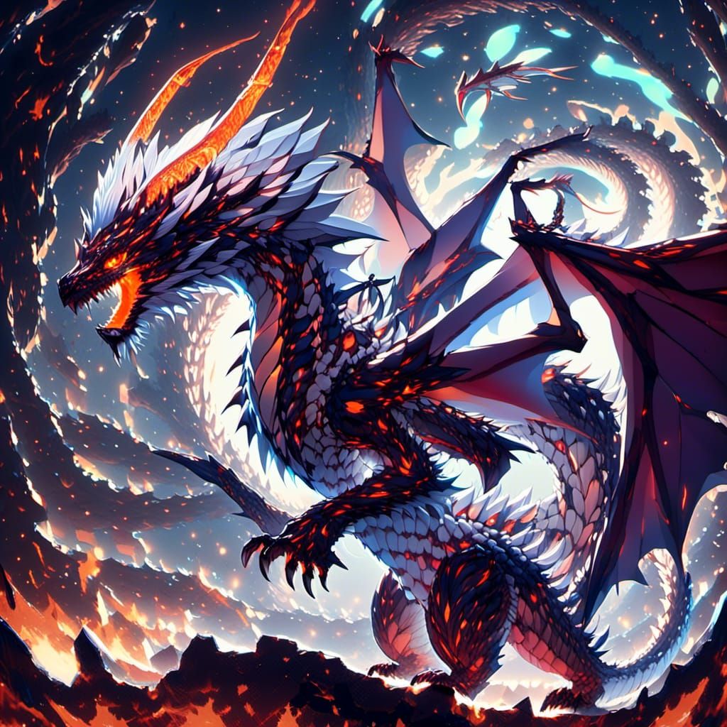 Fiery Toy Dragon in Anime Style