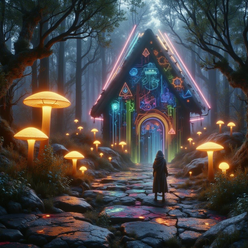 Pixie's View of a Neon Bohemia Mushroom Workshop