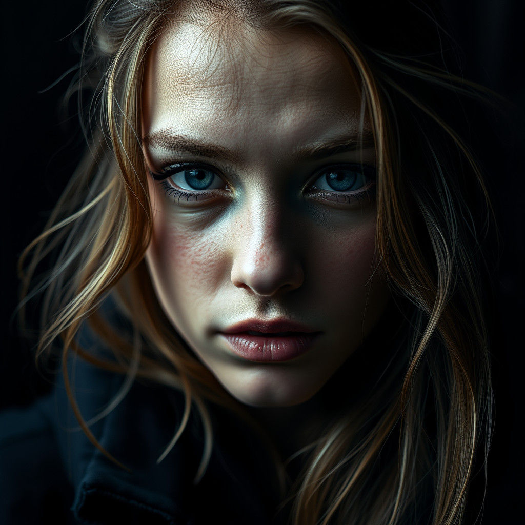 Dramatic Hyperrealistic Portrait with Cinematic Lighting