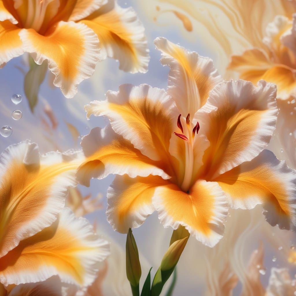 Whimsical Morning Latte Art in Ethereal Oil Painting Style