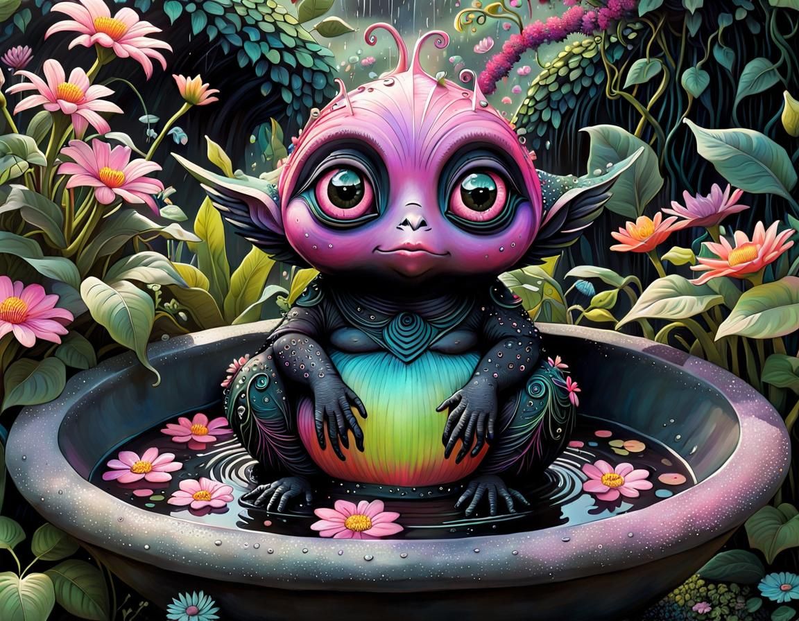 Nickle-Wickle having a bath