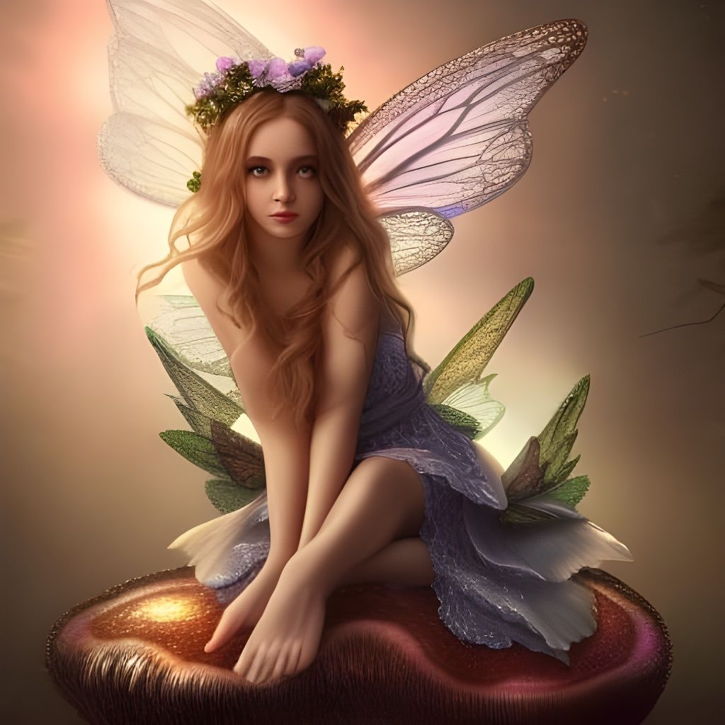 Beautiful Fairy Maiden Portrait in Digital Painting Style