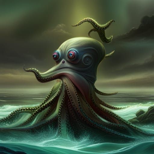 Octopus in Kilt: Detailed Fantasy Art