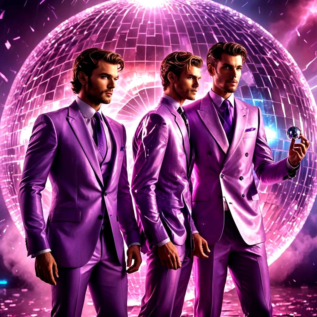 Two Men in Dreamy Disco Ball Fantasy Art
