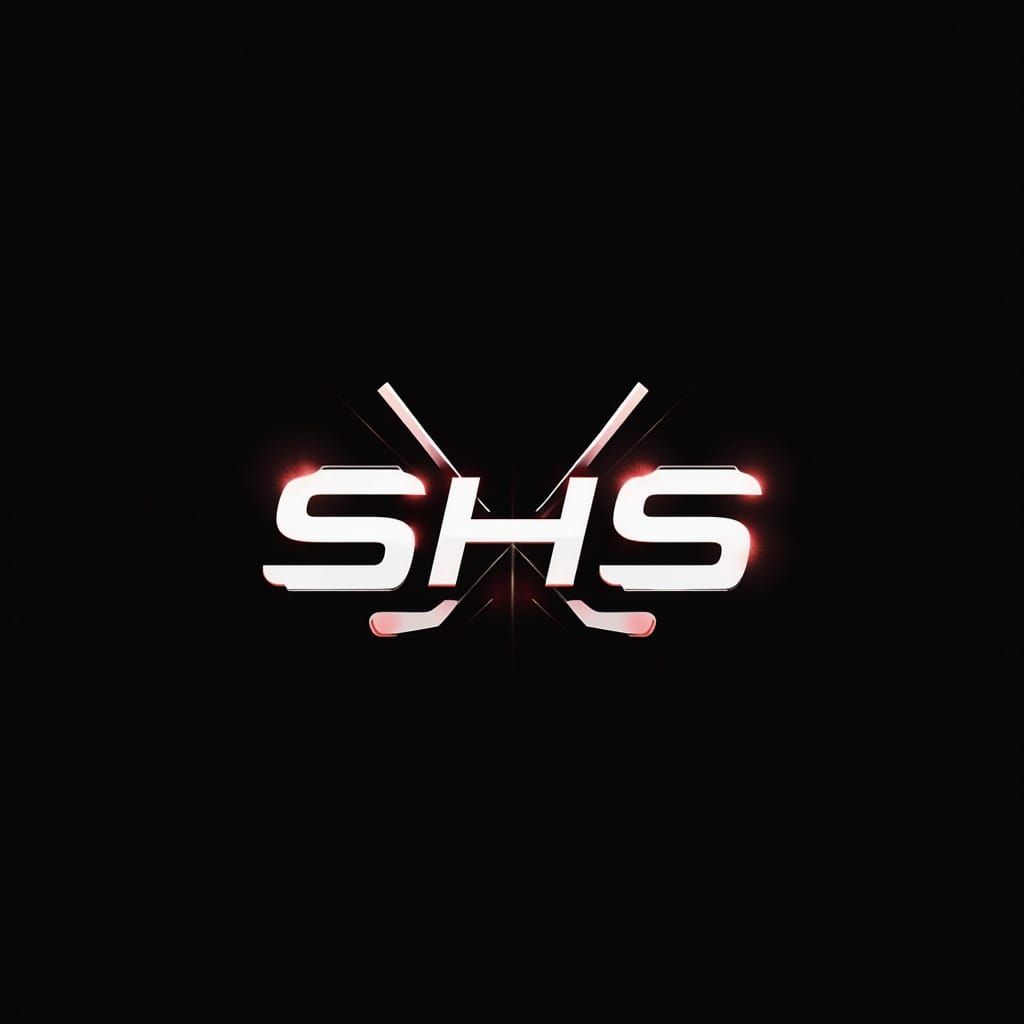 Modern Hockey Skills Logo with Red Accents and Geometric Pre...