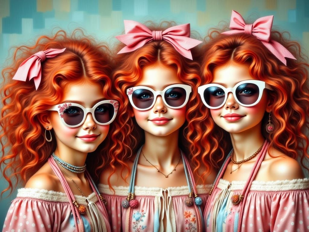 Triplets Celebrate in Whimsical Polka-Dot Portrait