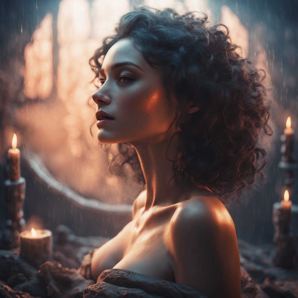 Surrealistic Russian Goddess Banya Scene