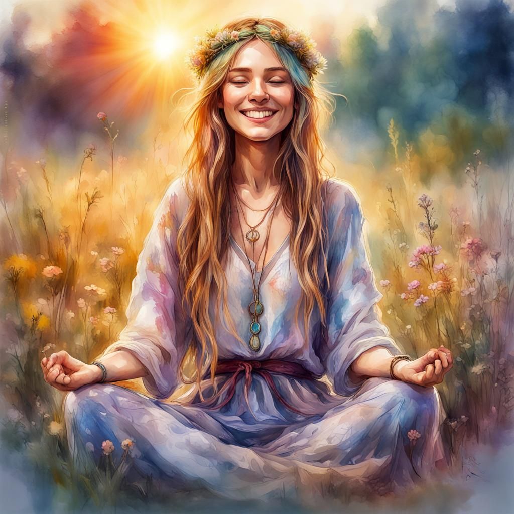 Beautiful hippie woman
