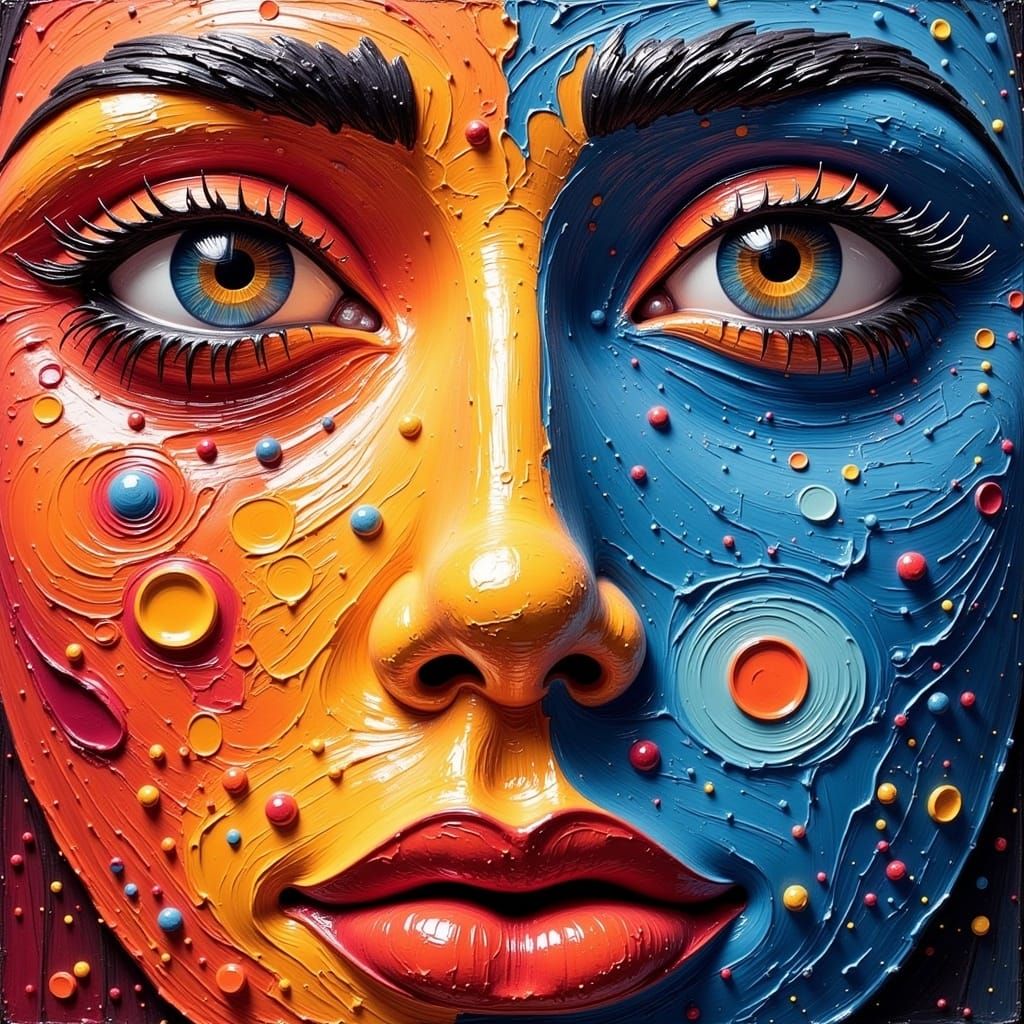 Textured Acrylic Painting: Here's Looking At You