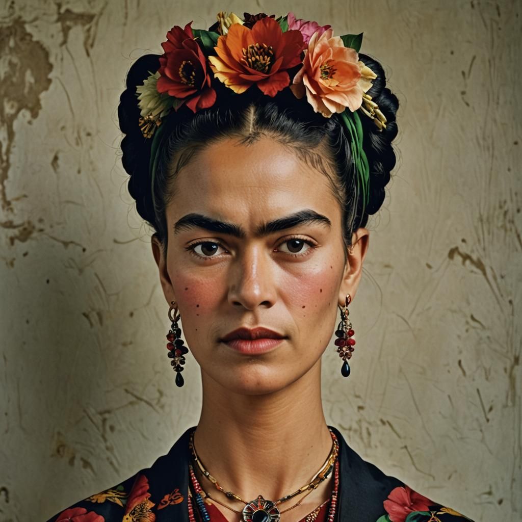 Frida Kahlo Portrait in Photographic Style