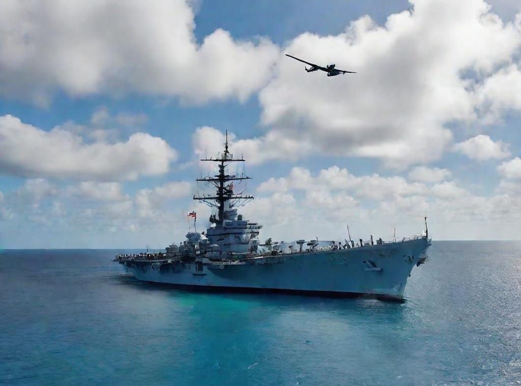 Aerial View of the Battle of Midway