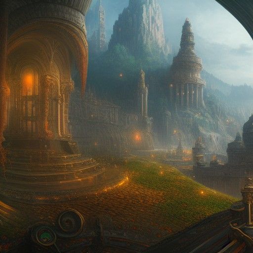 Fantastical Matte Painting With Intricate Details