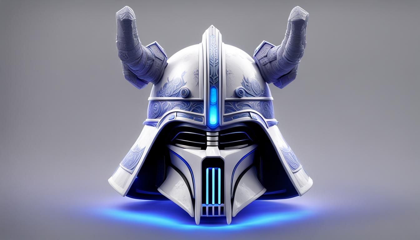 Samurai Star Wars Helmet in Dark Fantasy Style