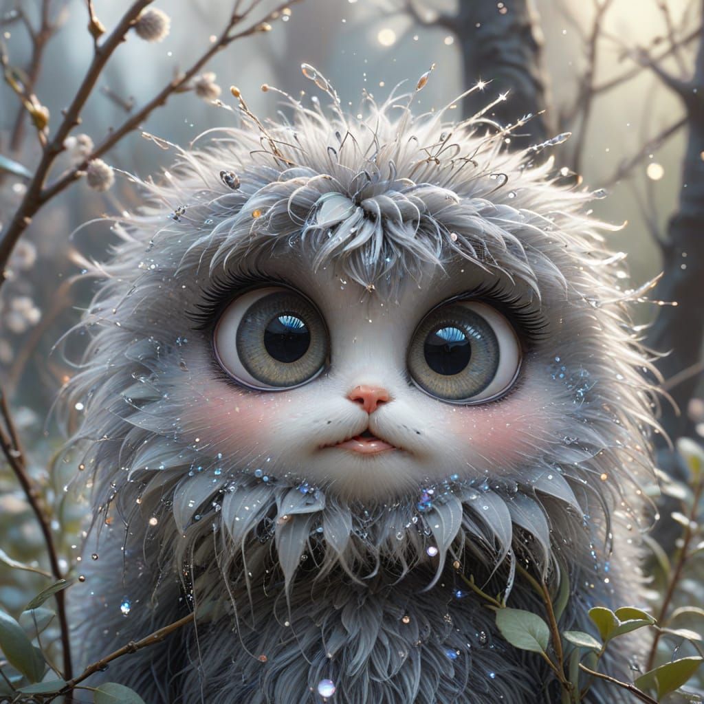 Whimsical Chibi Willow Scene in Soft Focus