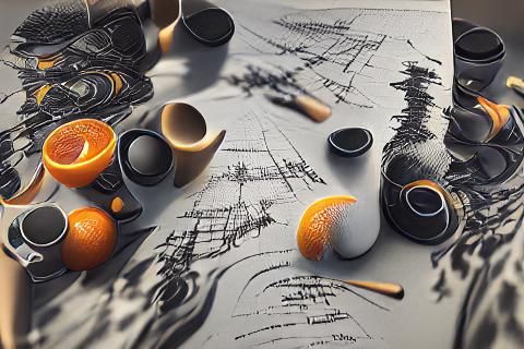Detailed 3D Music Graphic Score in Hyperrealism