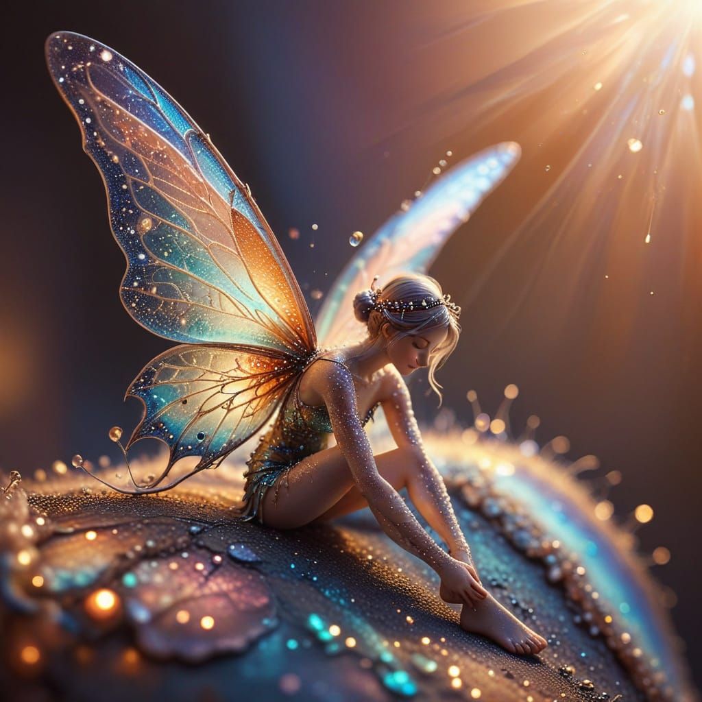 Tiny Fairy Lands on Skin: Microscopic Fantasy Art