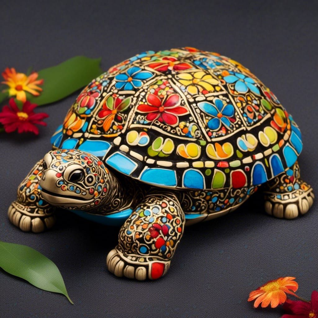 Stylized Turtle Illustration in Vasilisa Style