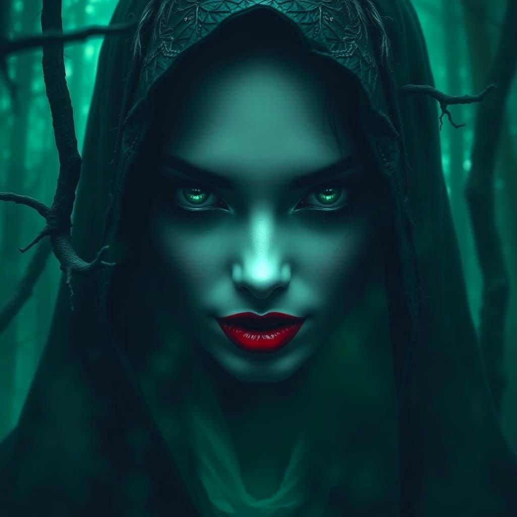 Grim Reaper in Dark Forest: Horror Concept Art