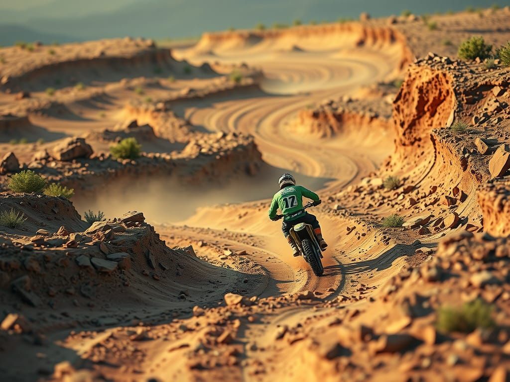 Ultra-Realistic Dirt Bike Track in Dramatic Landscape Style
