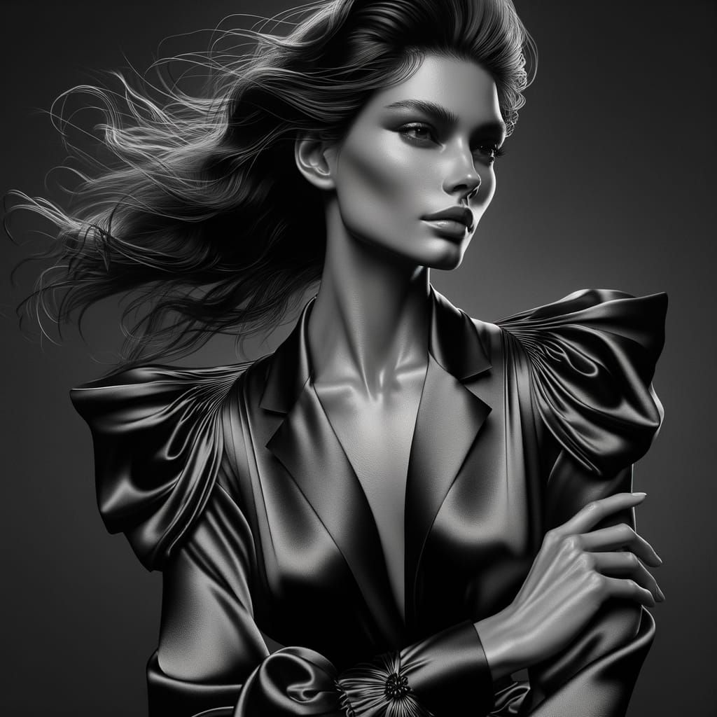 Photo Realistic Portrait of an Elegant, Energetic Woman in S...