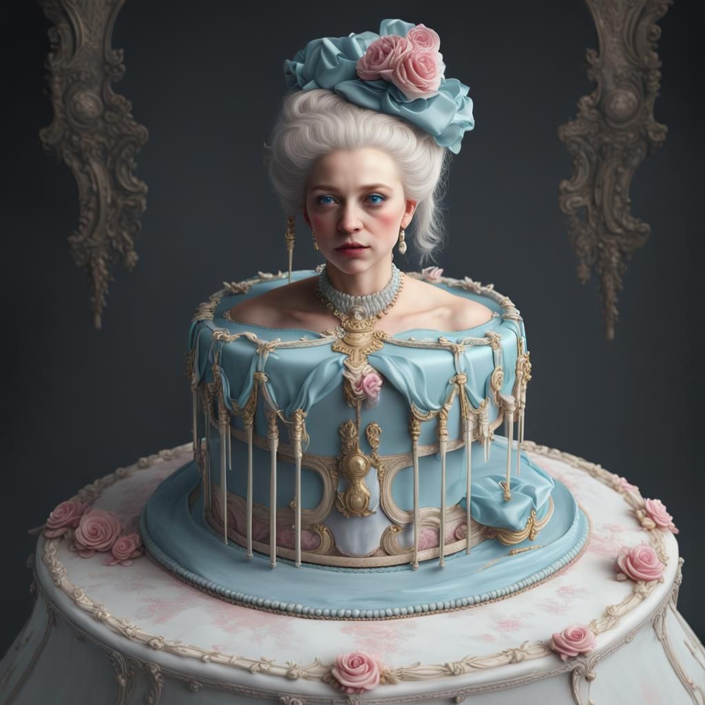 Marie Antoinette Cake Sculpture: French Revolution Surrealis...