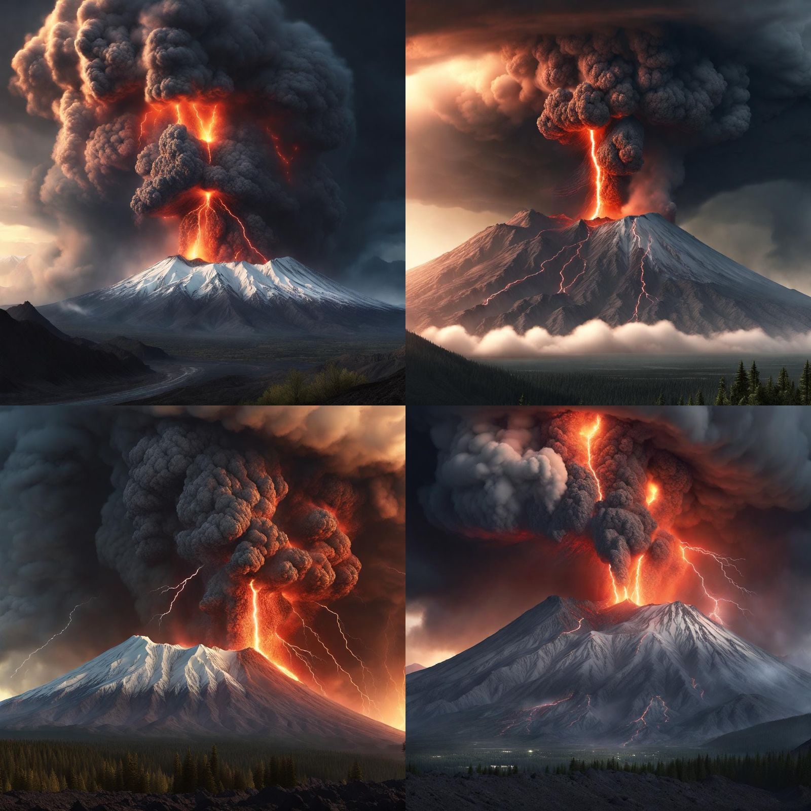 Dramatic Volcanic Eruption at Mount St. Helens