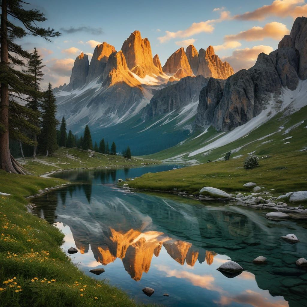 Golden Alpine Sunset on Tre Cime di Lavaredo
