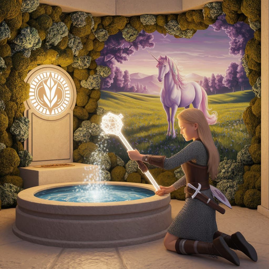 Lurue's Temple: Paladin's Reverence in Ethereal Light