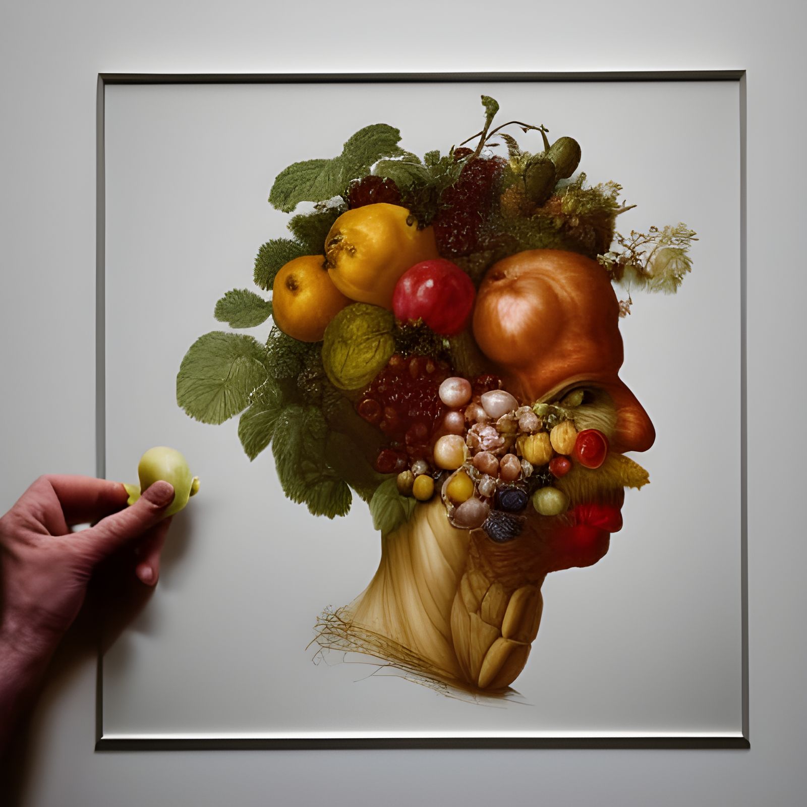 human portrait with only fruits inspired by Giuseppe Arcimboldo