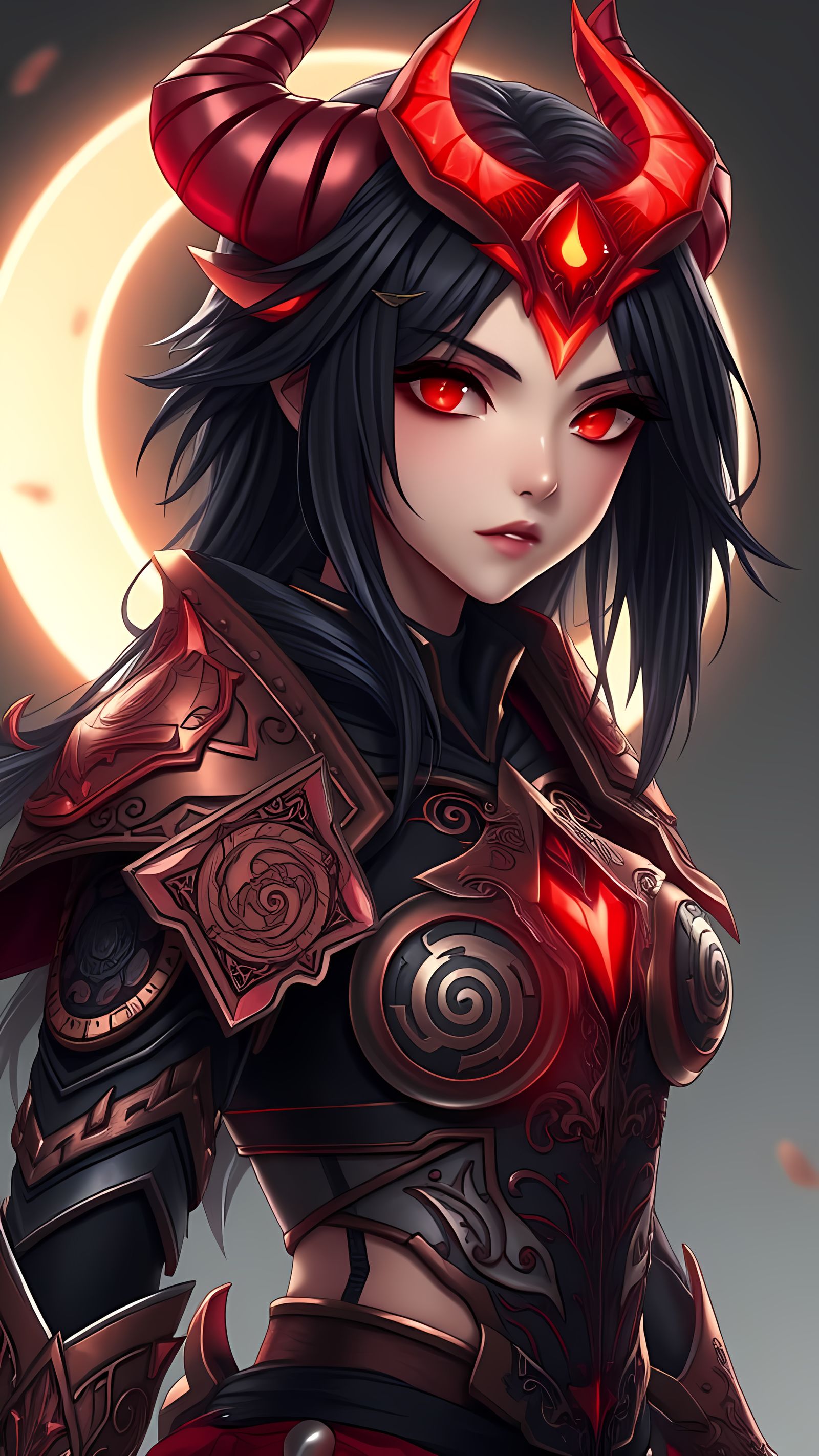 Demon Warrior Goddess in Anime-Inspired 3D Art
