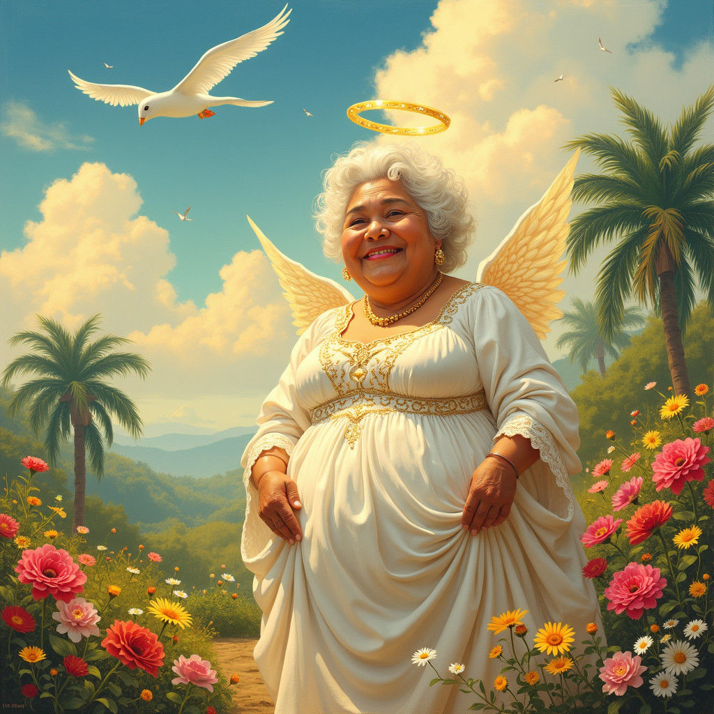 Grandmother Angel Celebrates Heavenly Birthday in Dreamlike ...