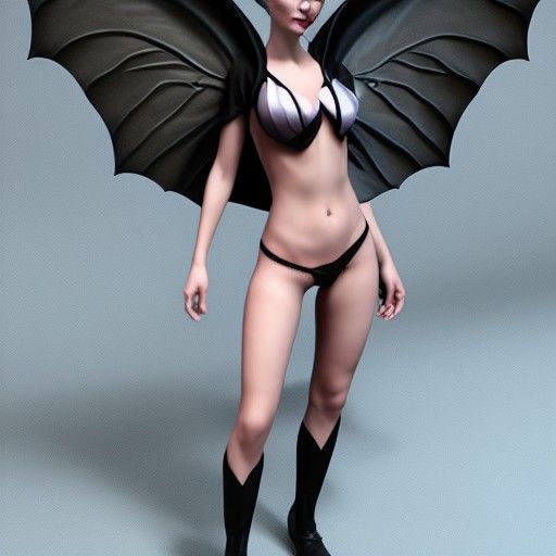 Eerie Beauty: Female Pixie with Bat Wings in Unreal Engine