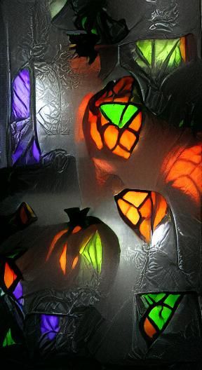 Halloween Stained Glass with Volumetric Lighting