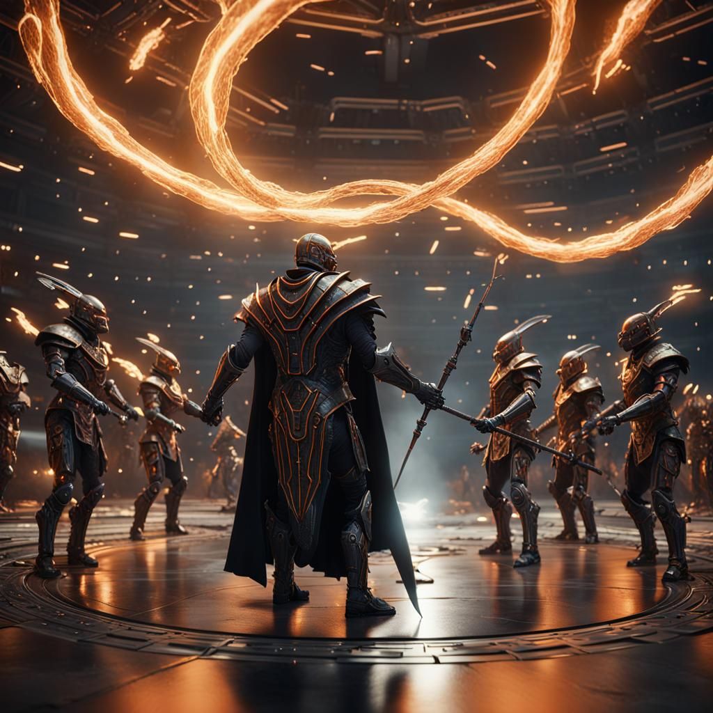 Sci-Fi Gladiator Arena Battle with Alien Gladiators