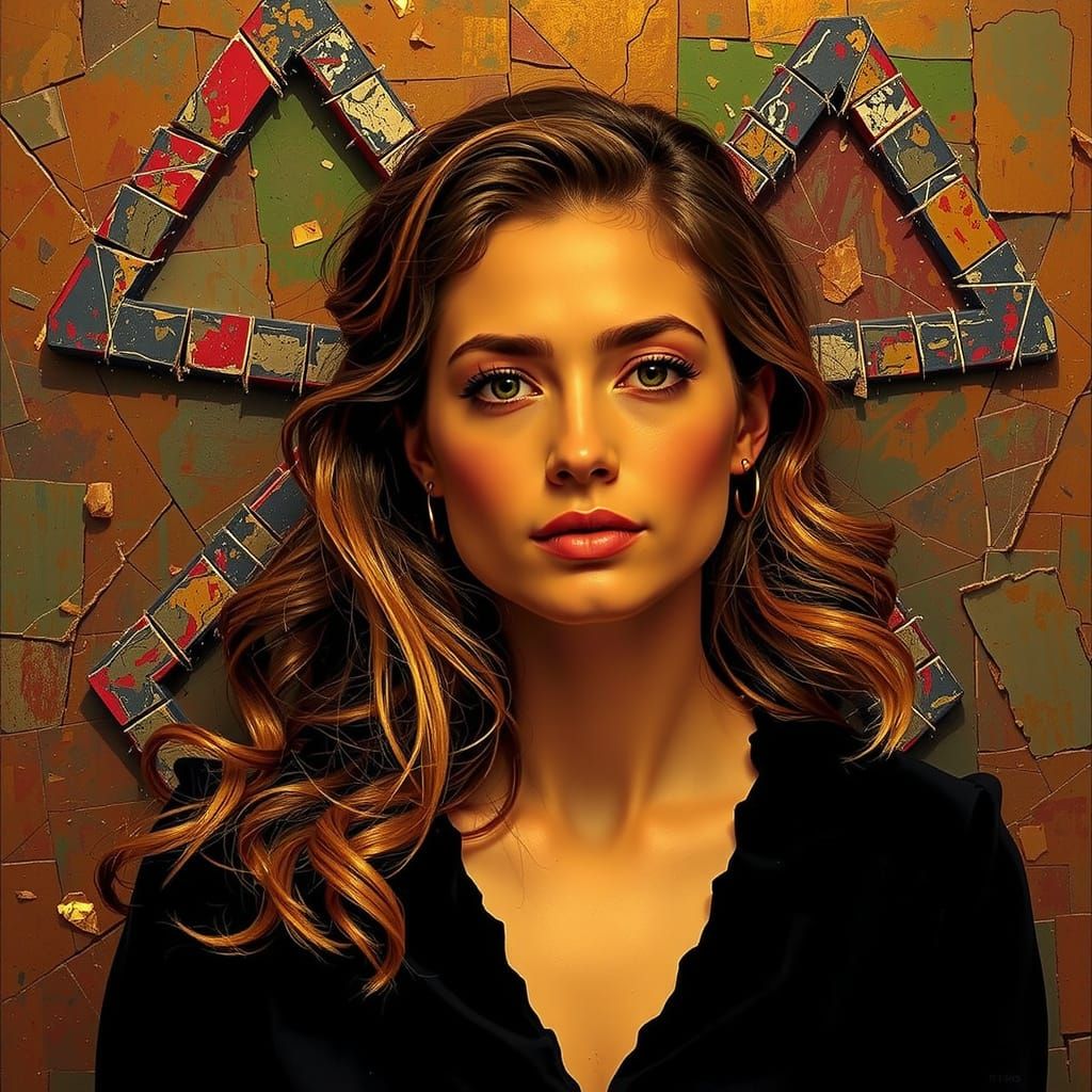 Abstract Geometric Composition in Bold Colors