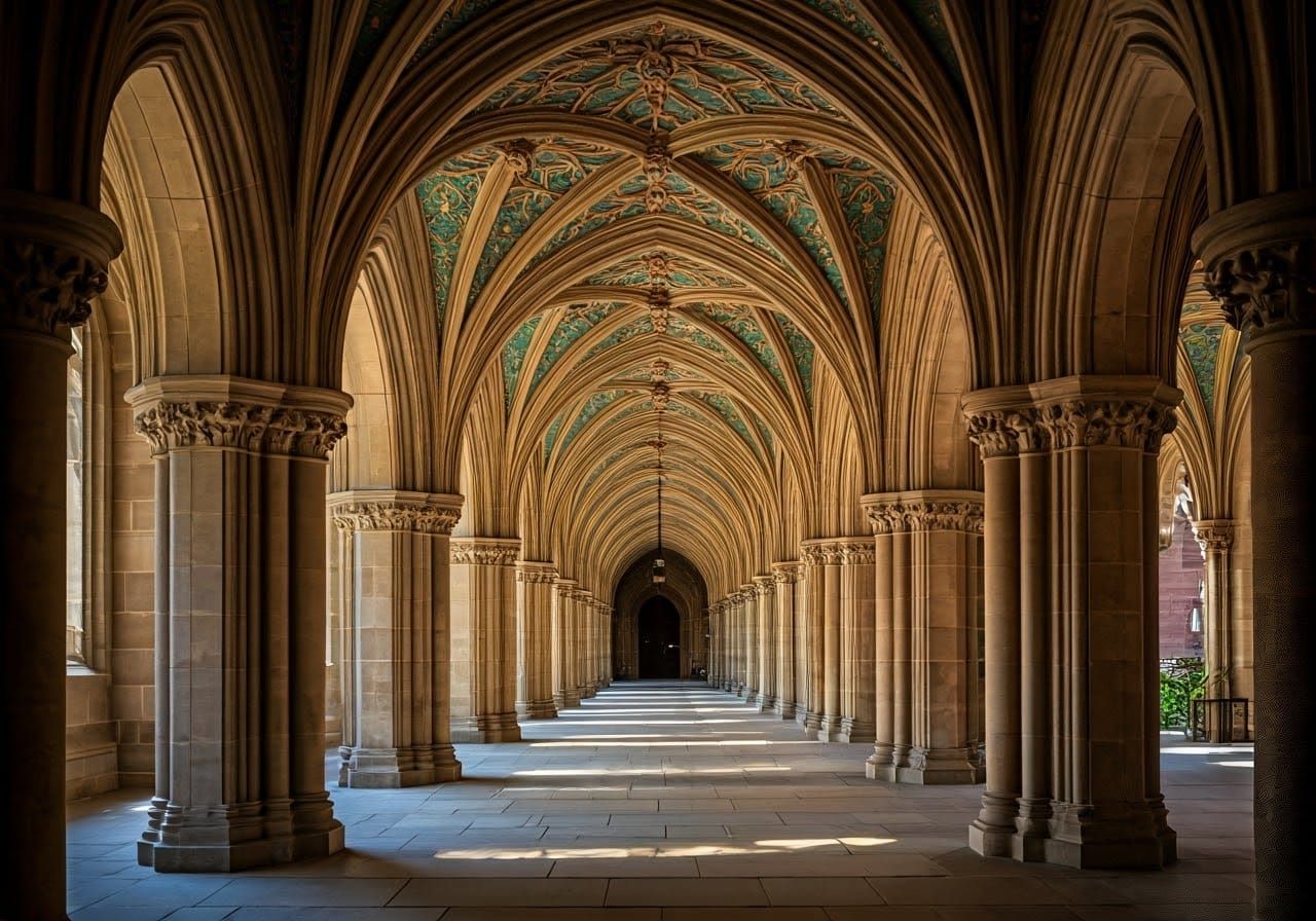 Arched Halls of Harvard University in Islamic Style