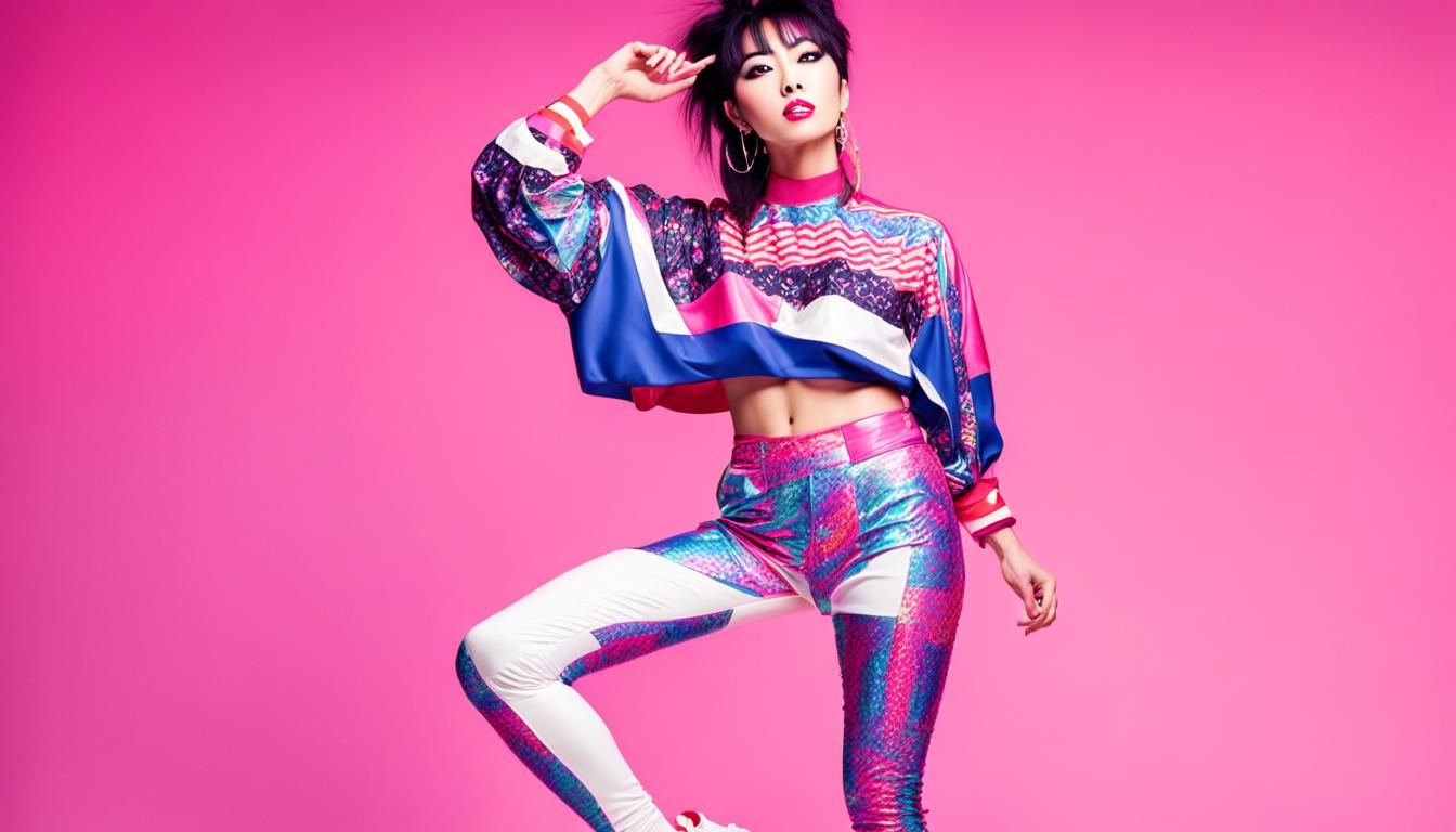 80s Japanese Pop Singer in Retro Style