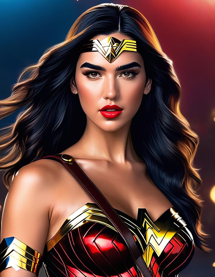 Wonder Woman Cosplay in Action Movie Scene