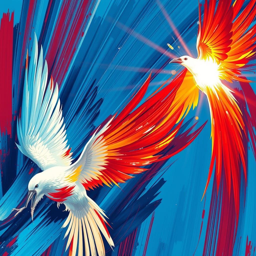 Abstract Bird Wings in Hyper-Detailed Style