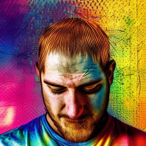 Depressed Man Trapped in Birdcage: Hyperrealistic Art