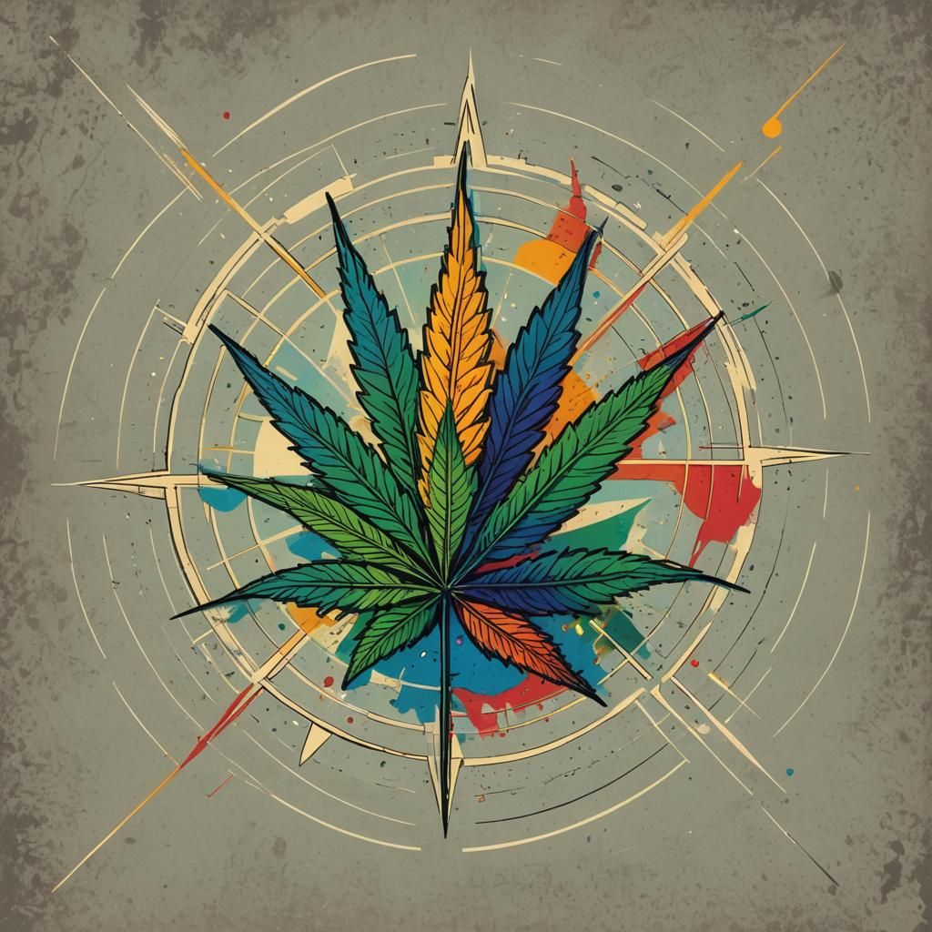 Cannabis Logo in Pop Art Style