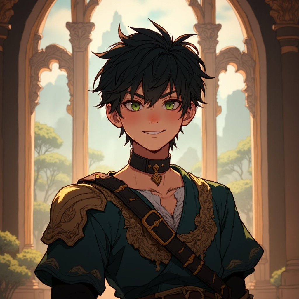 Fantasy Portrait of a Young Man with Green Eyes