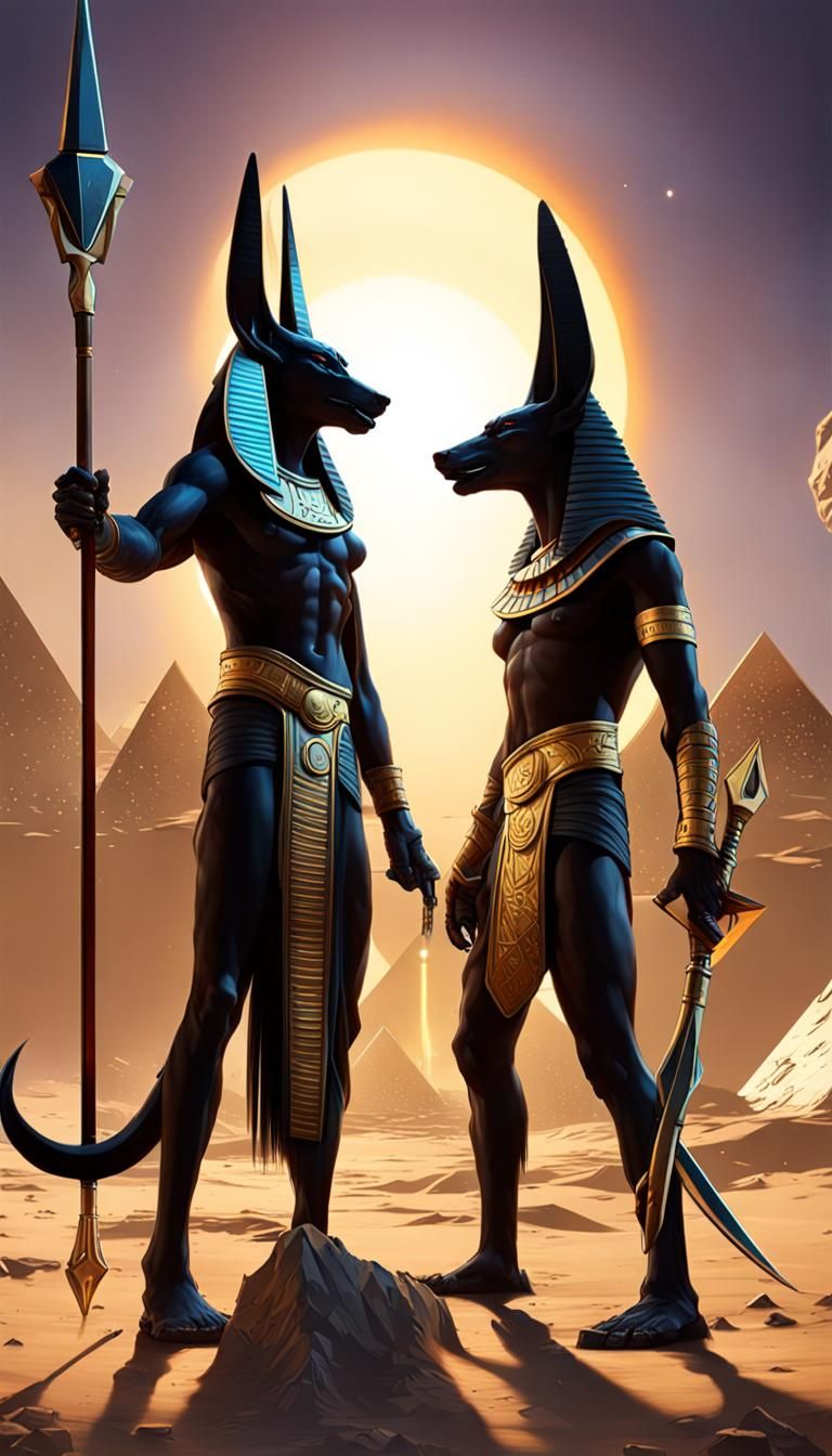 Epic Battle Between Anubis and Osiris