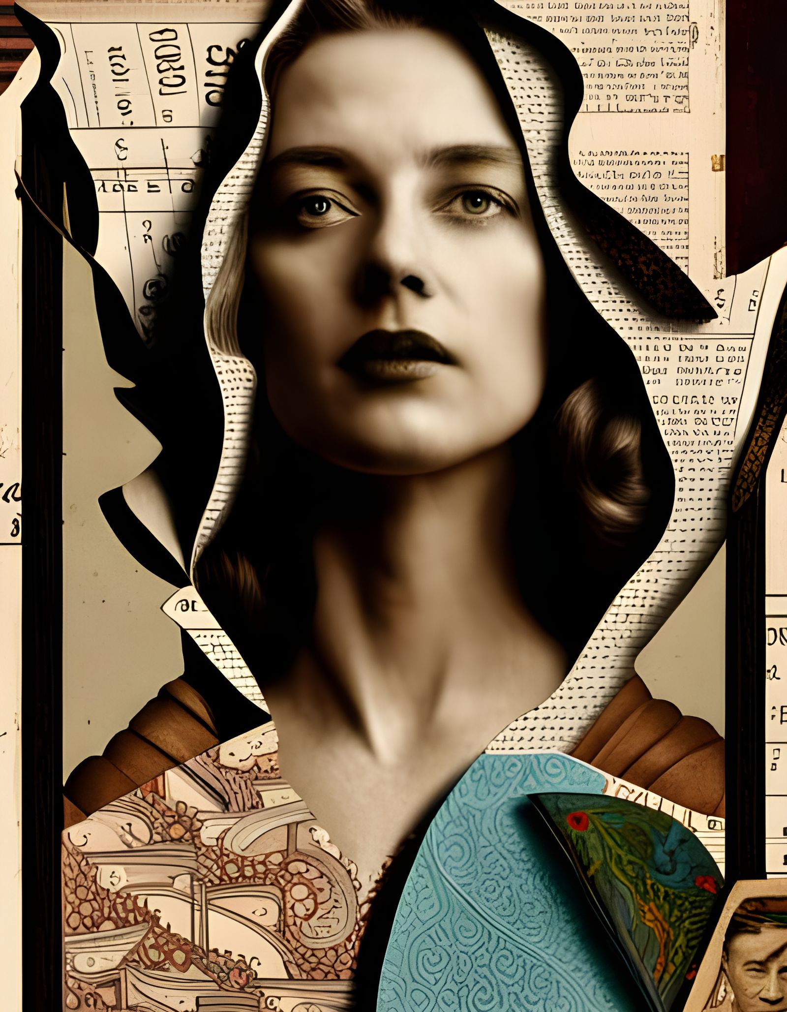 Intricate Digital Collage of Vintage Photographs