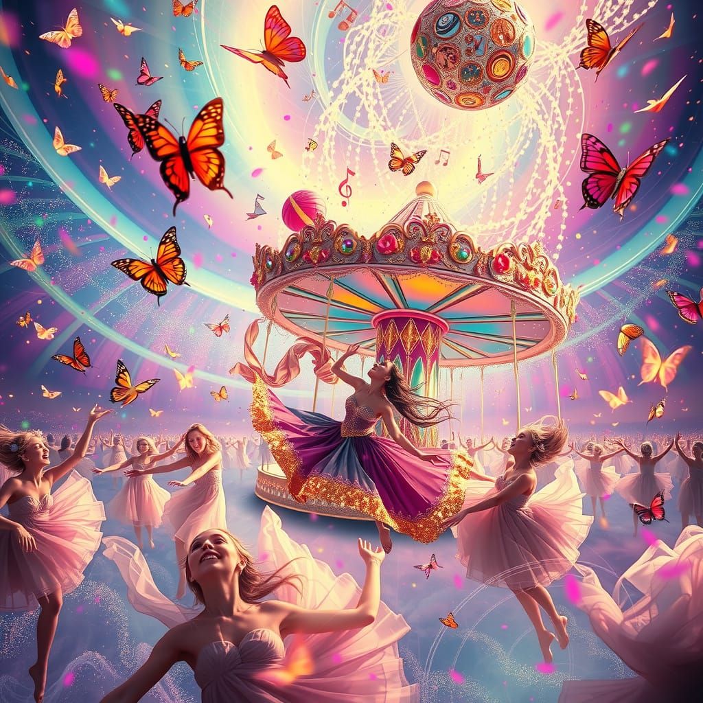 Surreal Carnival in Radiant Dreamscape