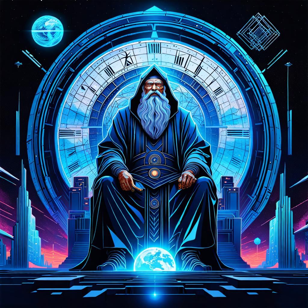 Father Time: Abstract Art Deco Surrealism