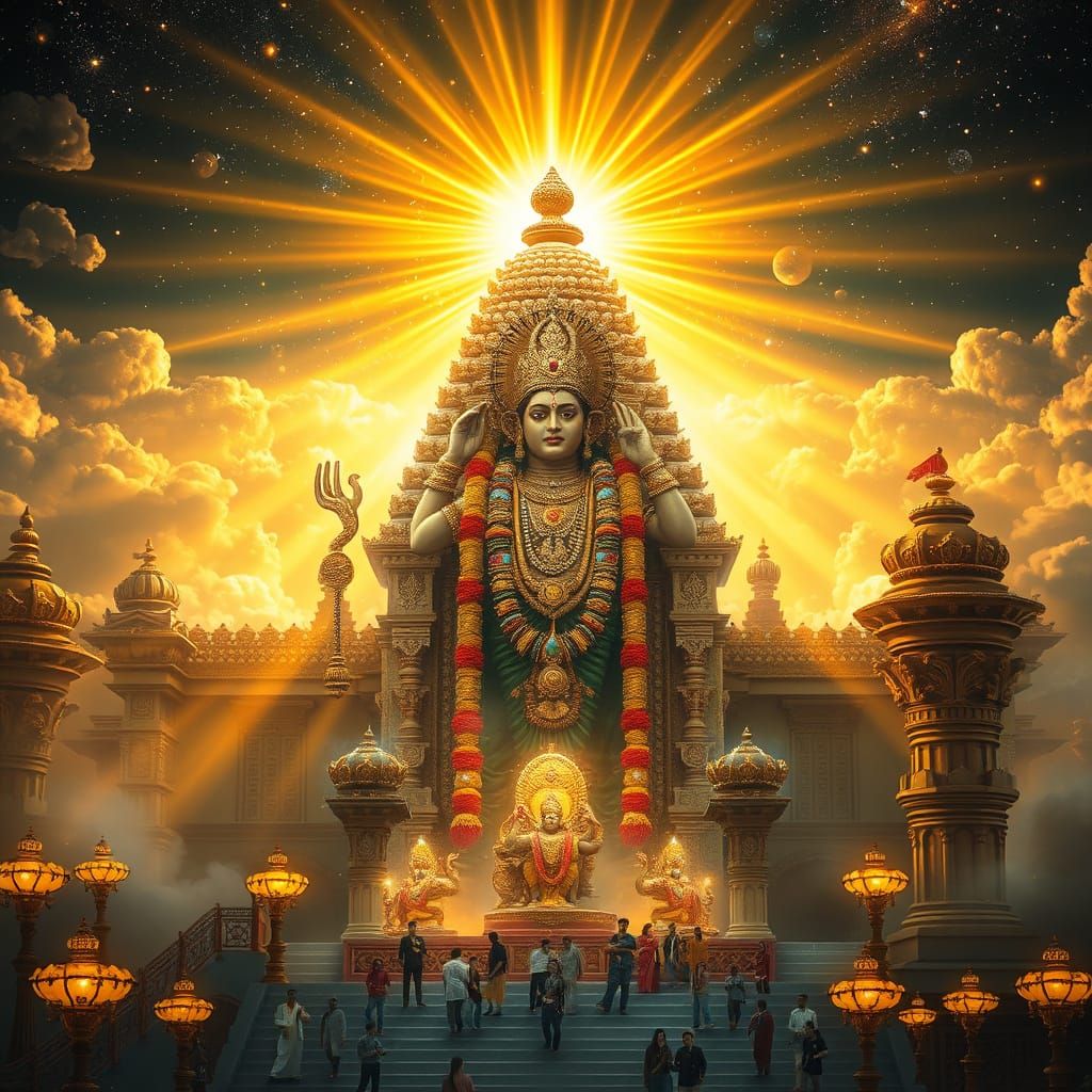 Divine Lord Tirupati Balaji in Golden Aura Cinematic Style
