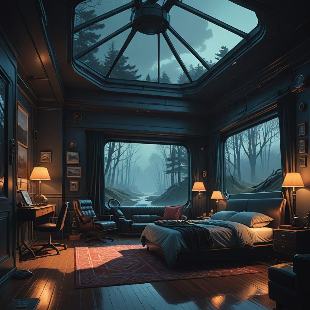 Luxurious Ebony Bedroom Suite in Noon-Time Radiance